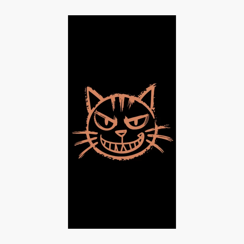 Mischievous Grinning Cat Cartoon Sketch iPhone Case