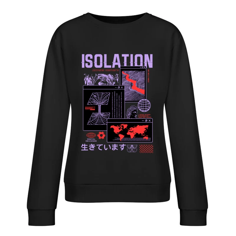 Digitales Isolationsdesign mit geografischen Elementen Damen Pullover Sweatshirt