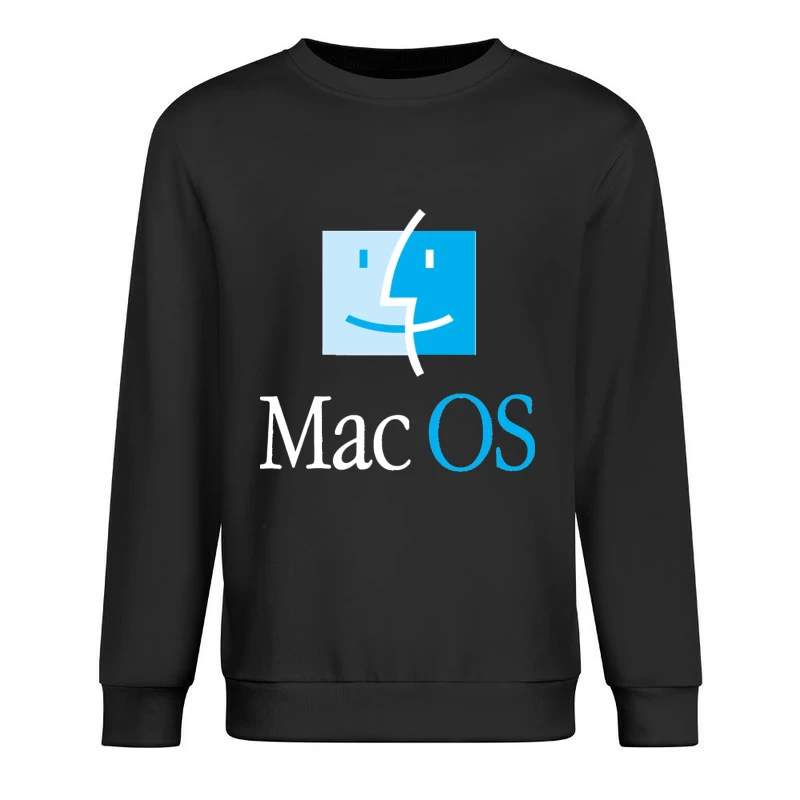 MacOS Operating System Logo in Blue and White Male Pullover Sweatshirt