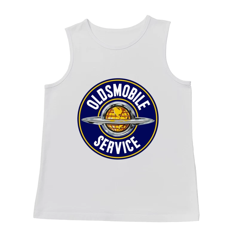 Vintage Oldsmobile Service Station Logo with Globe Design Male Tank Top