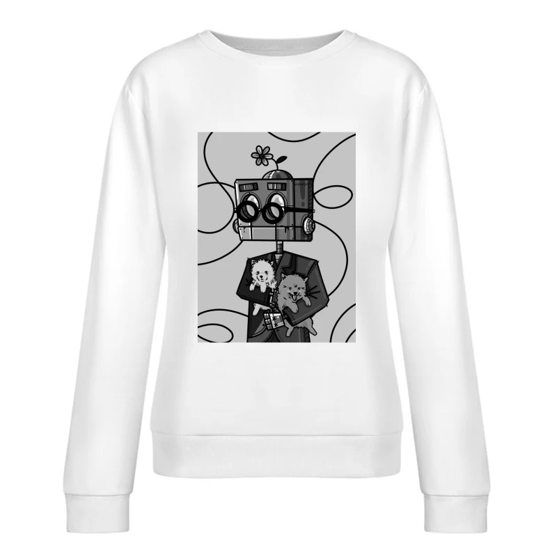 Robokite with Puppies Female Pullover Sweatshirt