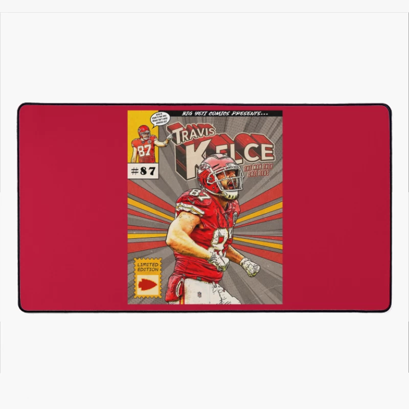 Football - Kansas City Chiefs - Comic Book Mockup - TRAVIS KELCE Desk Mat