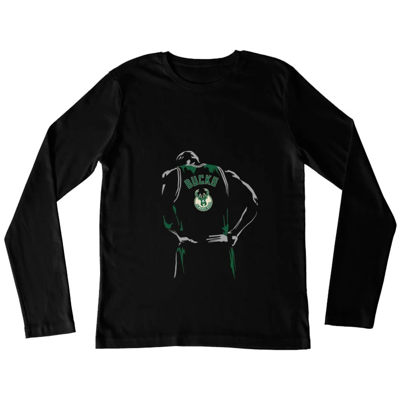 Milwaukee Bucks Basketball Silhouette Damen Langarm T-Shirt