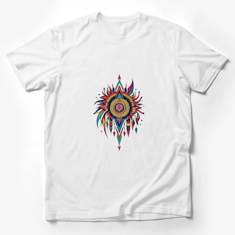 Vibrant Tribal Mandala Art Male T-Shirt