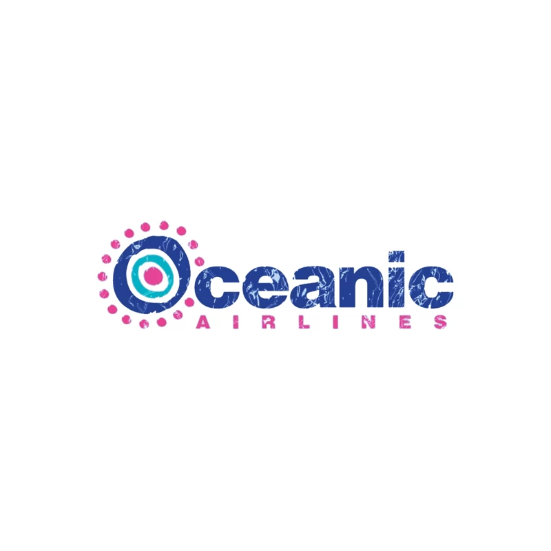 Oceanic Airlines Vintage-Style Logo Design with Blue and Pink Color Scheme Coffee Mug