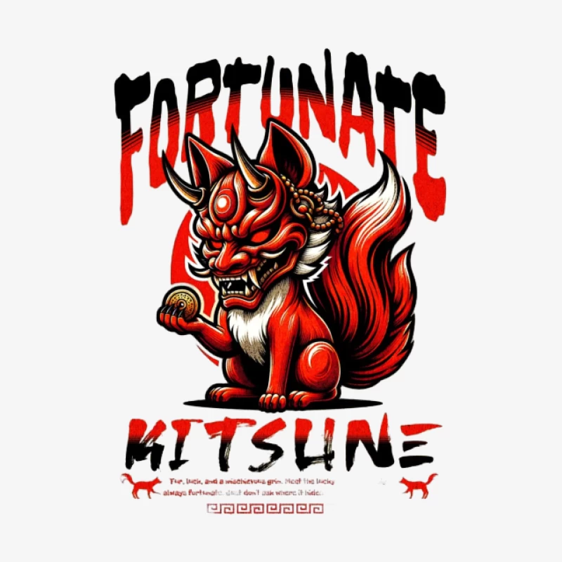 Kitsune Chanceux Femme Sweat-shirt à enfiler