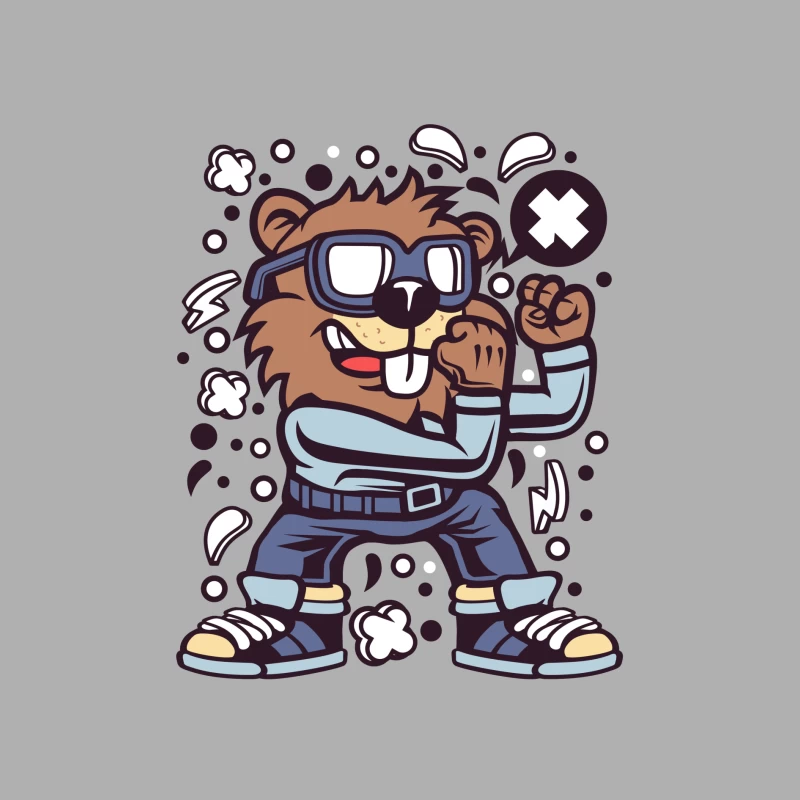 Castor cool avec lunettes et bulles Homme Débardeur