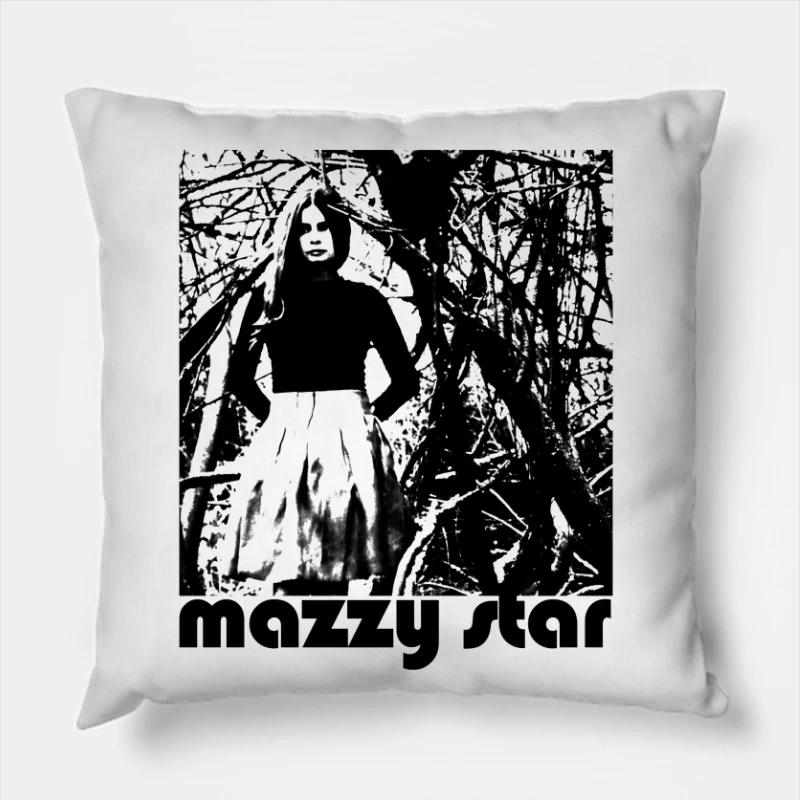 Mazzy Star Black White Throw Pillow