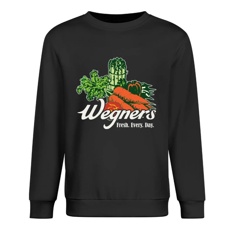 Wegner's Fresh Daily Vegetable Market Logo Male Pullover Sweatshirt