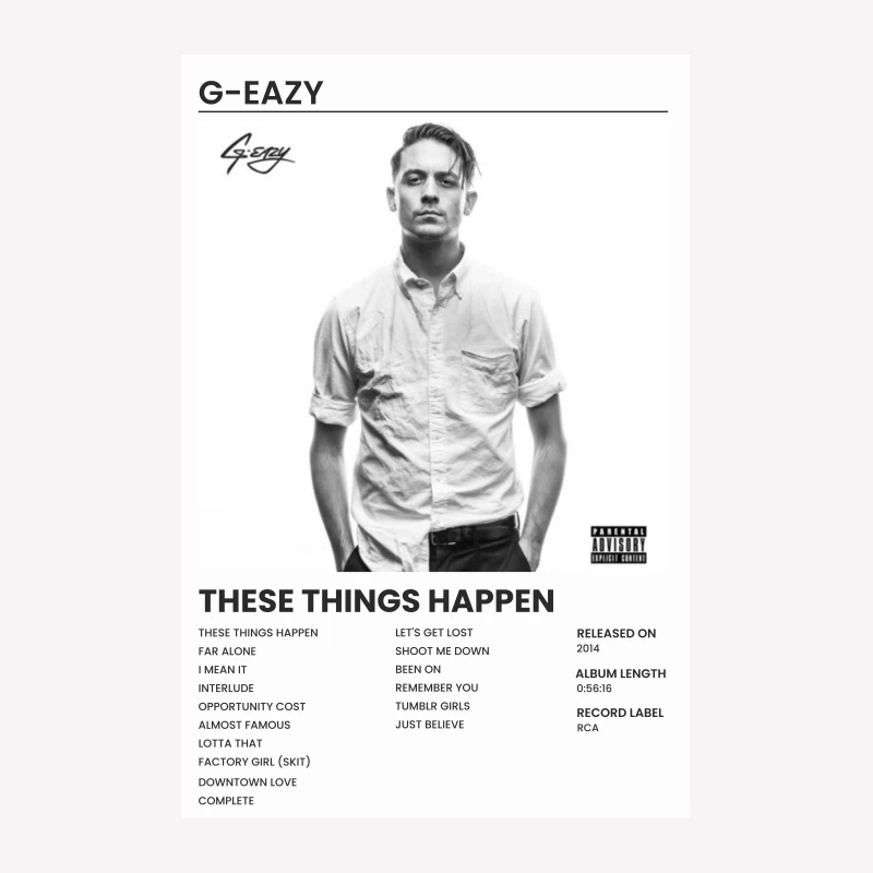 G-Eazy's "These Things Happen" Album Cover and Track List Female T-Shirt