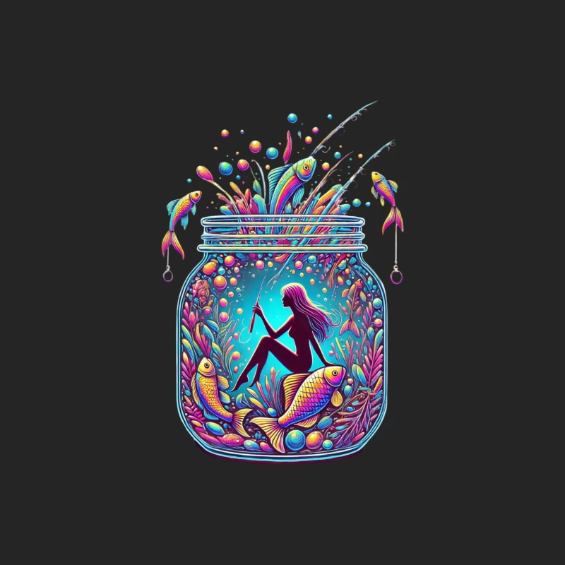 Magical Mermaid in Enchanted Mason Jar with Rainbow Fish Female Pullover Sweatshirt