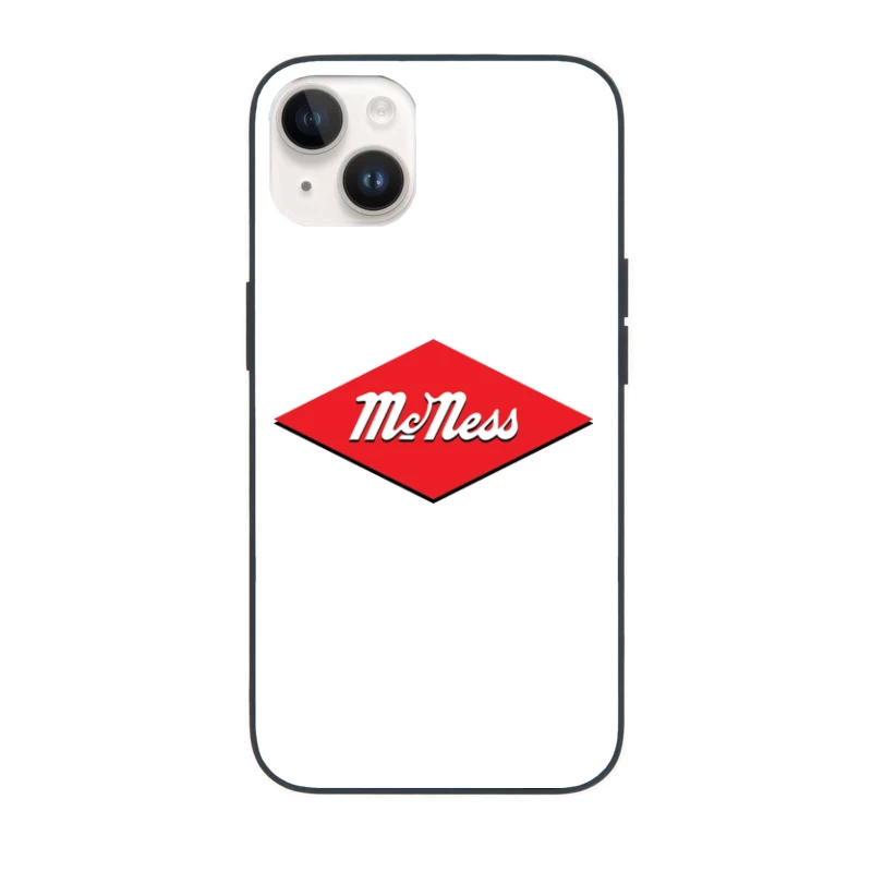 Vintage McNess Diamond Logo in Red and White iPhone Case