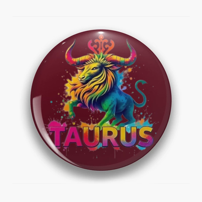 Colorful Taurus Zodiac Illustration Pin