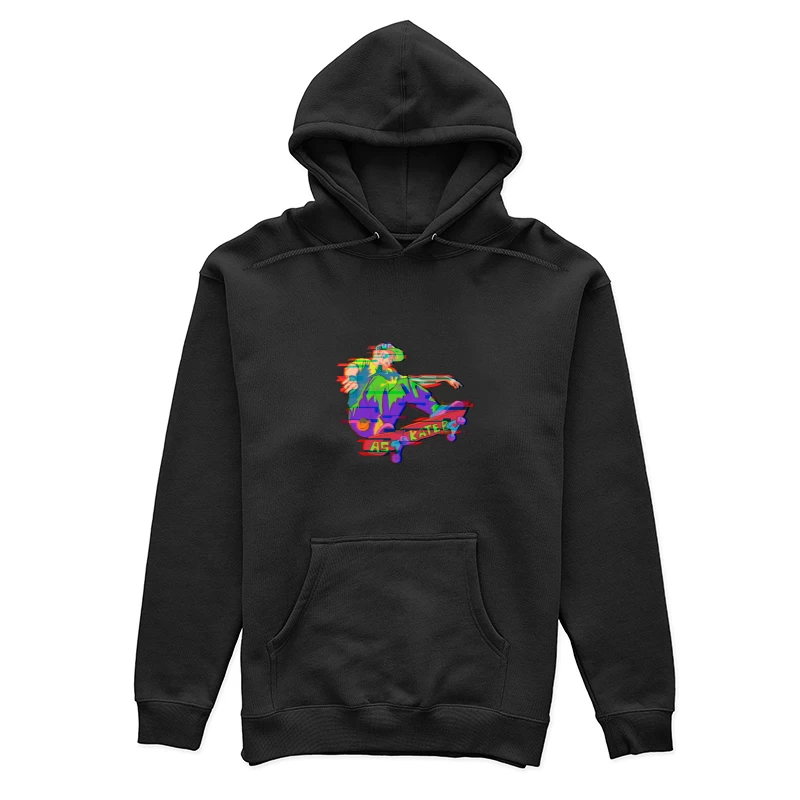 Bunter Skater-Trick in Pixelkunst Damen Pullover Hoodie