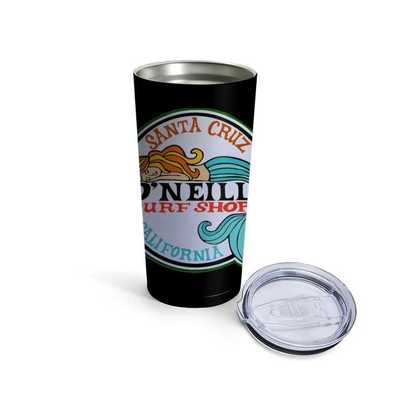 Vintage O'Neill Surf Shop Logo from Santa Cruz, California Travel Mug