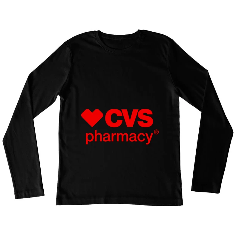 CVS Pharmacy Logo with Red Heart Symbol Female Long Sleeve T-Shirt