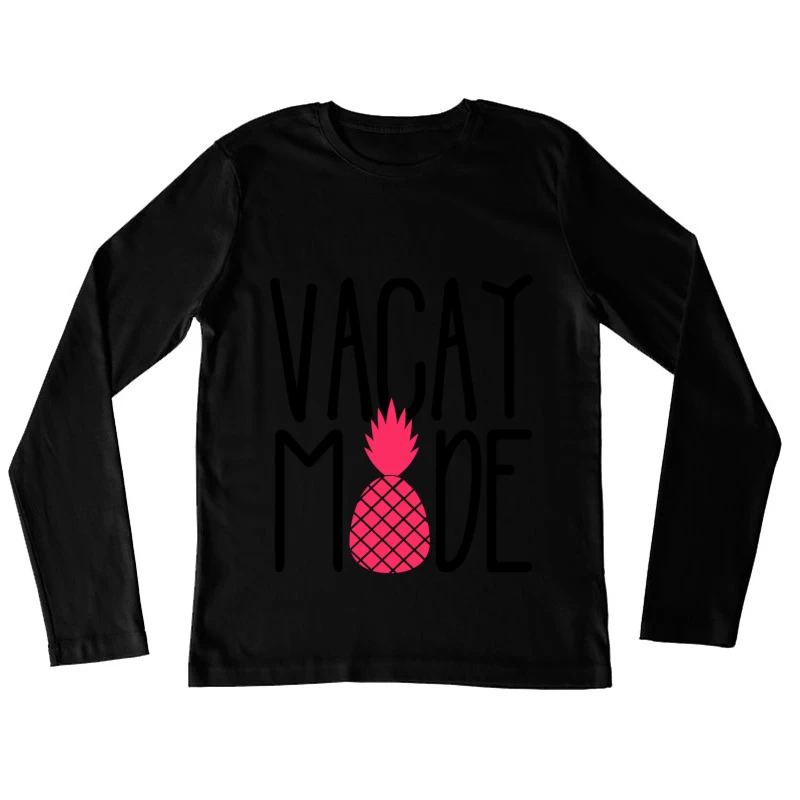 Ananas Stylisé en Silhouette Rose Femme Manches Longues T-Shirt