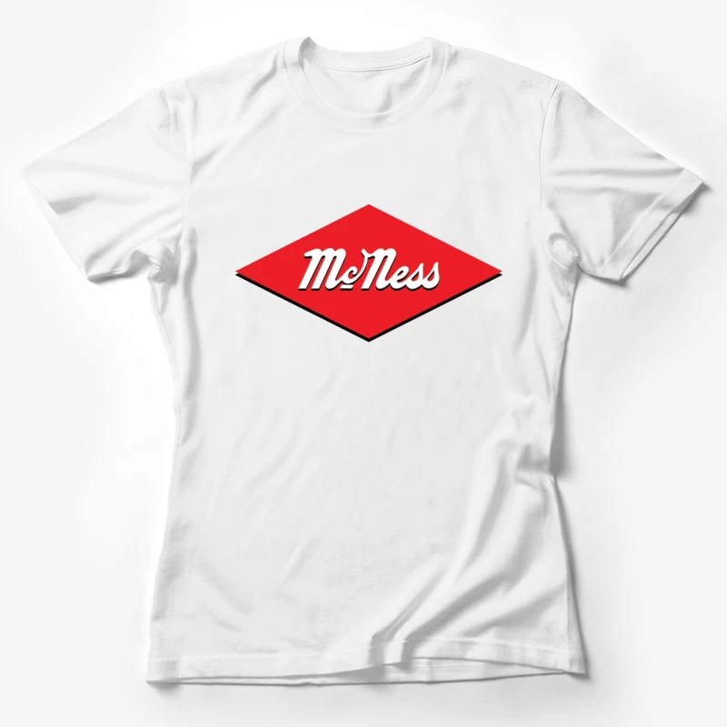 Vintage McNess Diamond Logo in Red and White Female T-Shirt