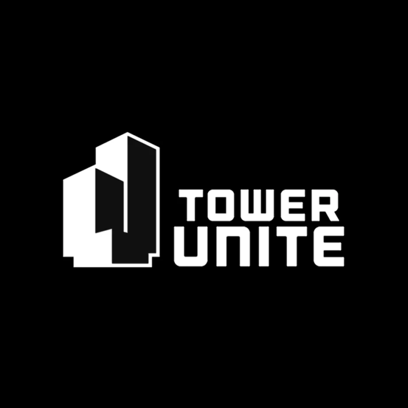 Minimalist Tower Unite Logo Design in Black and White Pin