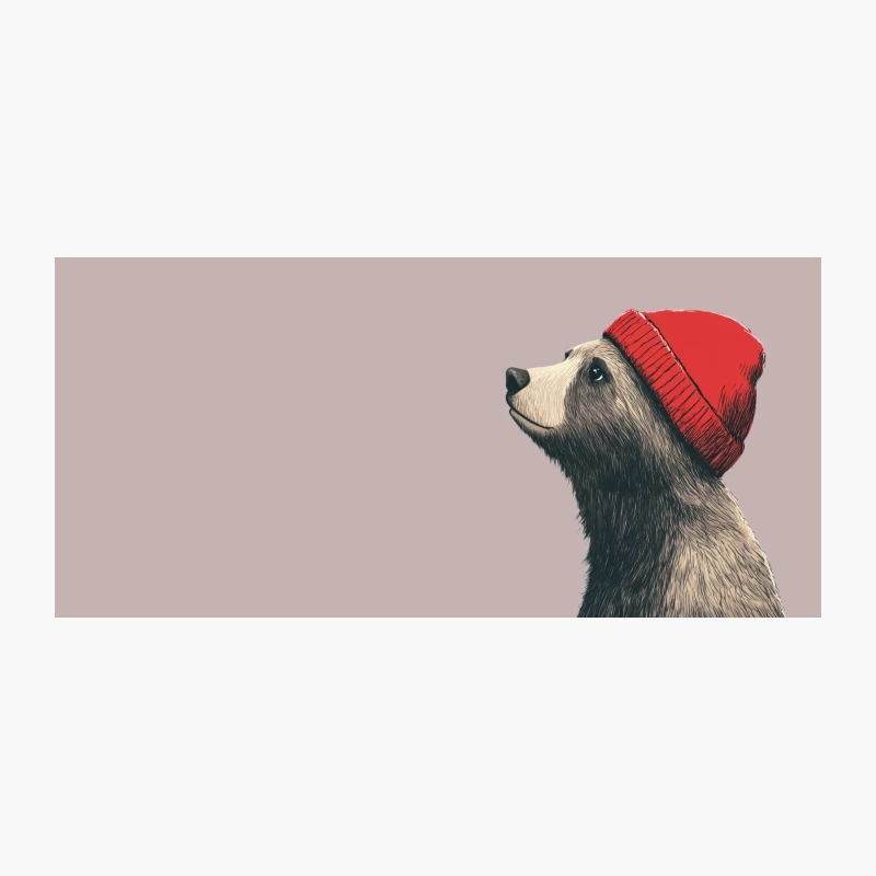 Whimsical Bear in Red Beanie Illustration Coffee Mug