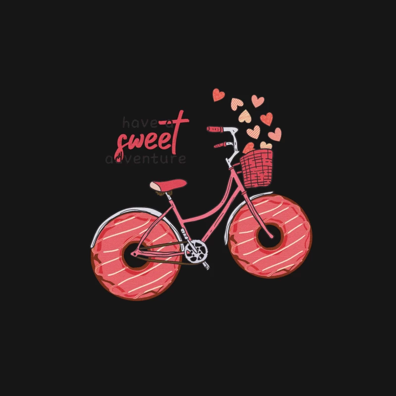 Süßes Abenteuer mit Fahrrad und Donuts Herren T-Shirt