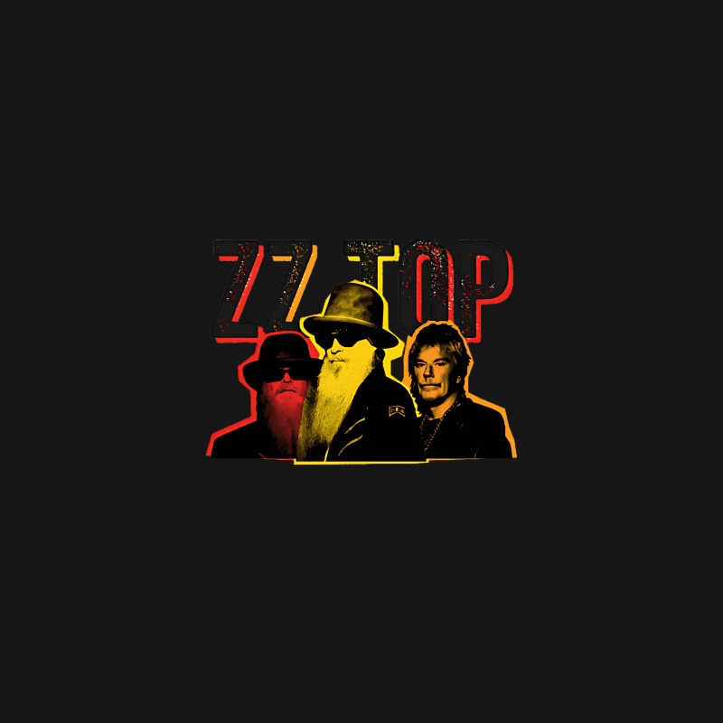 ZZ Top Vintage Rock Band Silhouette Portrait Desk Mat
