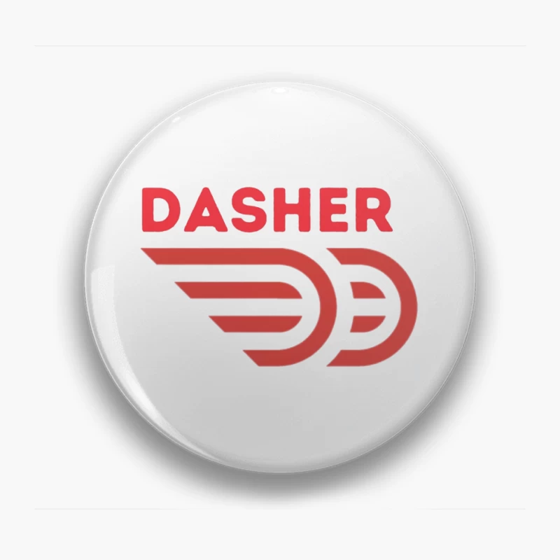 Red Minimalist Dasher Delivery Service Logo Pin