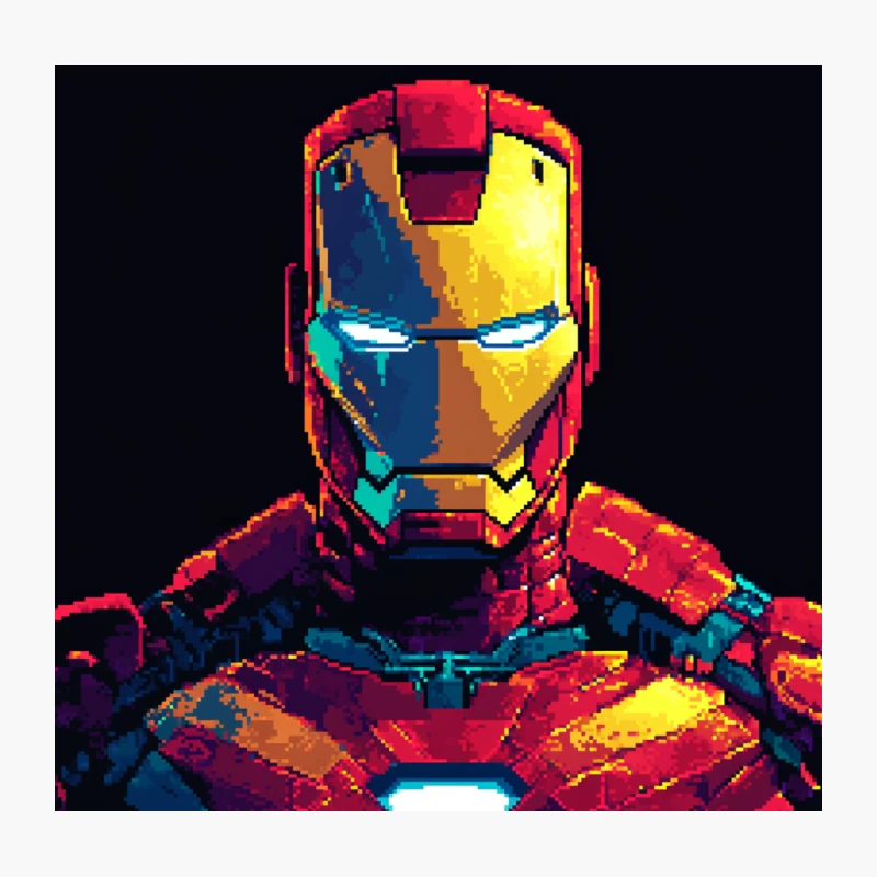 Retro Pixel Art of Iron Man: Marvel Superhero in Sci-Fi Comic Style Throw Pillow