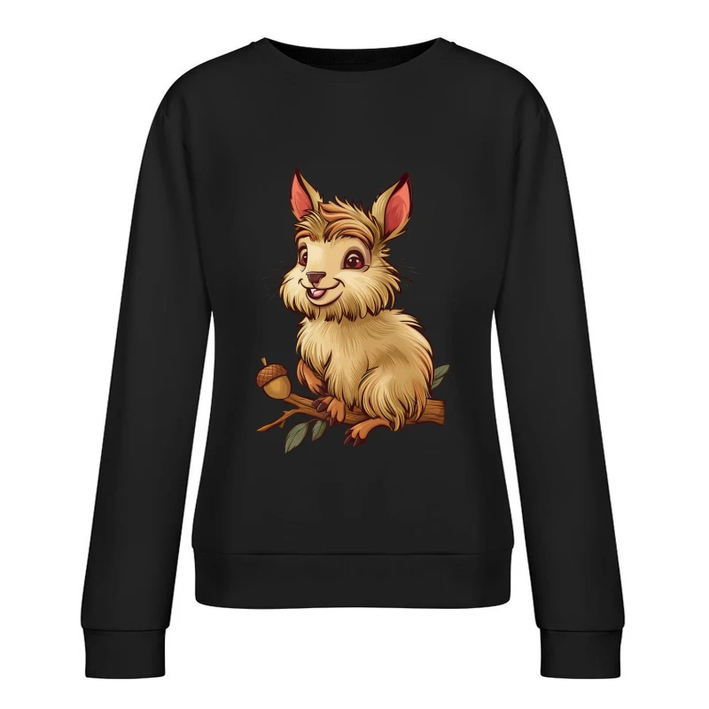 Simpatico scoiattolo sui rami Felpa pullover Donna