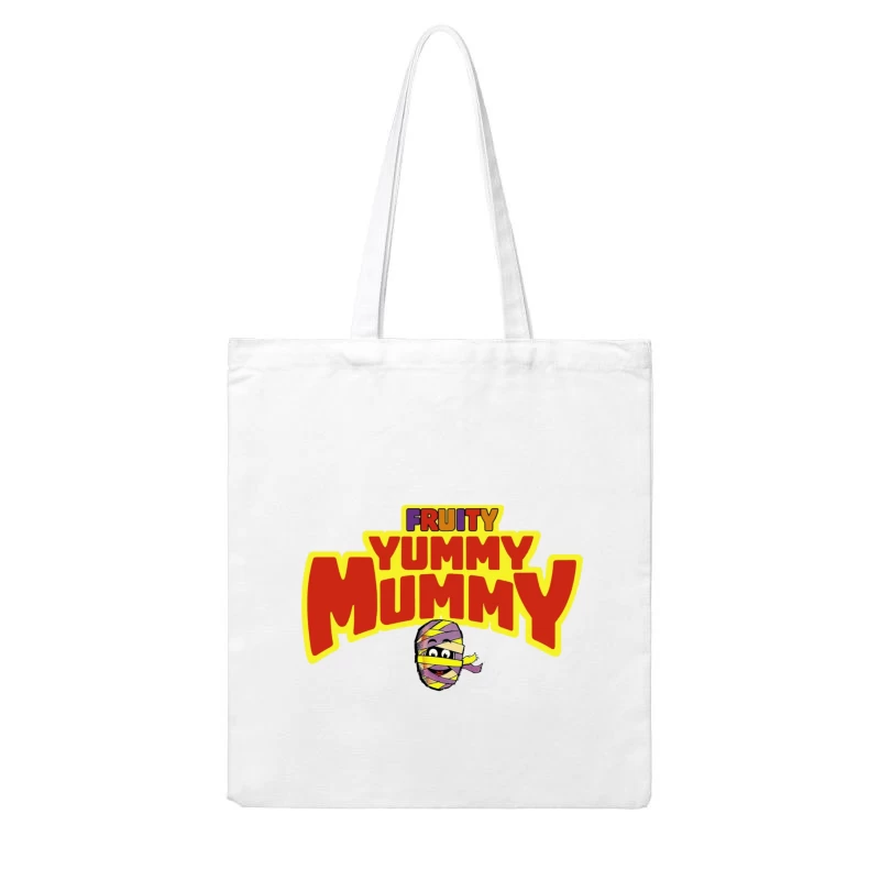 Fruity Yummy Mummy Cartoon Character Logo Cotton Tote Bag