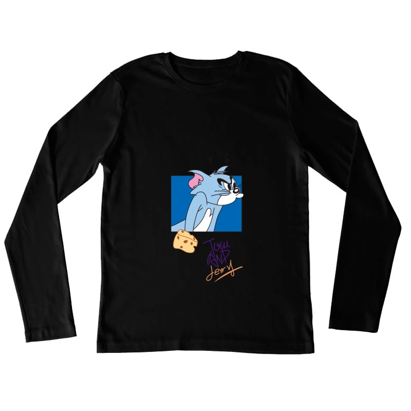 Tom und Jerry Zeichentrick, Comic-Szene im Retro-Stil Damen Langarm T-Shirt