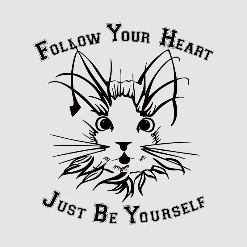 Folge deinem Herzen, sei du selbst - Katzenkunst Damen Pullover Hoodie