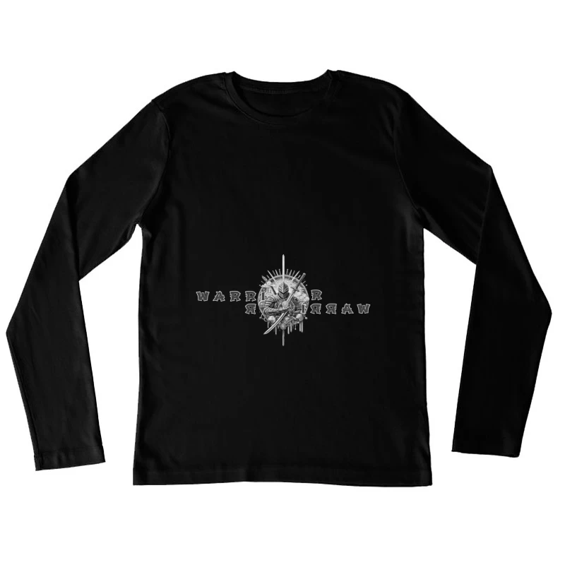 Medieval Knight Warrior Mirror Emblem Design Female Long Sleeve T-Shirt