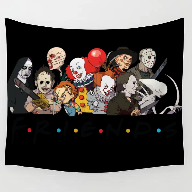 Horror Characters Parodying Friends Tapestry