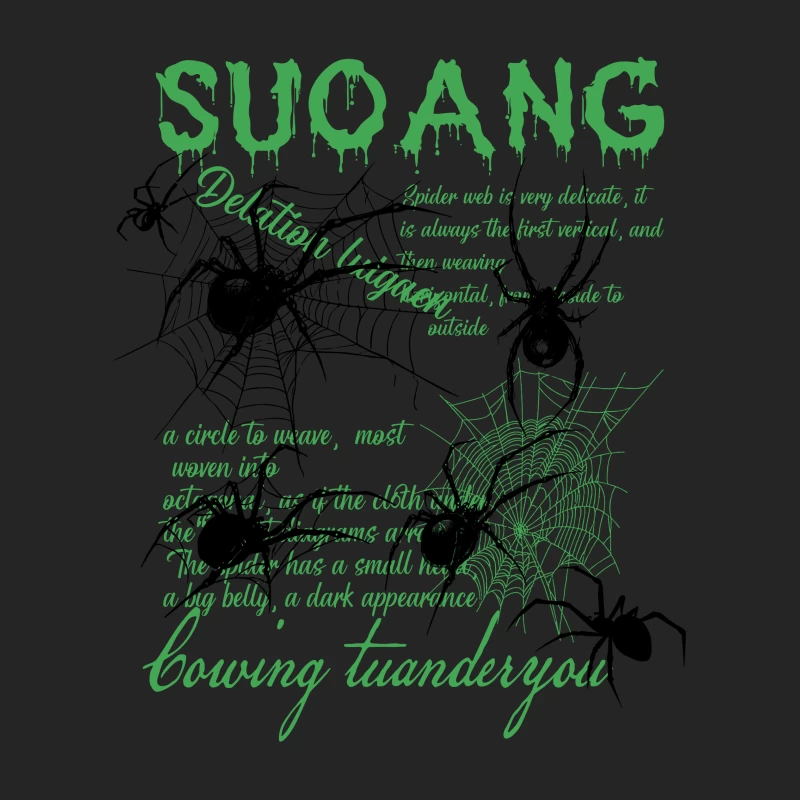 Grüner Spinnennetz-Schriftzug-Design Herren Pullover Sweatshirt