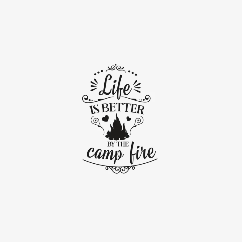 Vie autour du feu de camp Homme Manches Longues T-Shirt