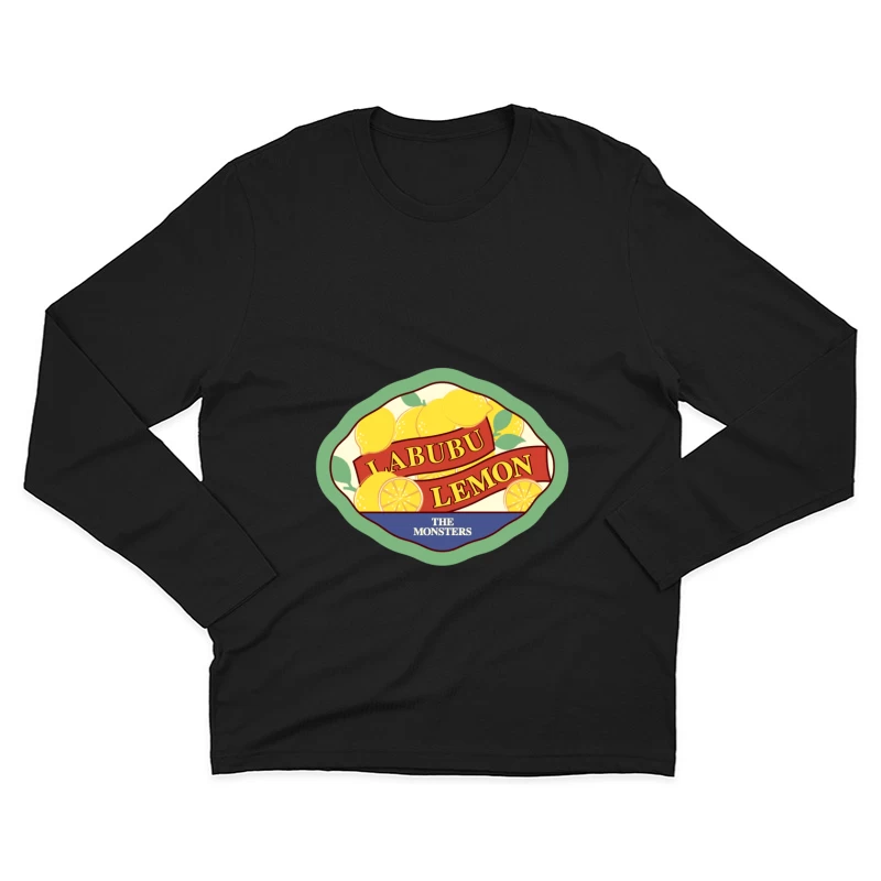 Labubu Zitrone Etikett Herren Langarm T-Shirt