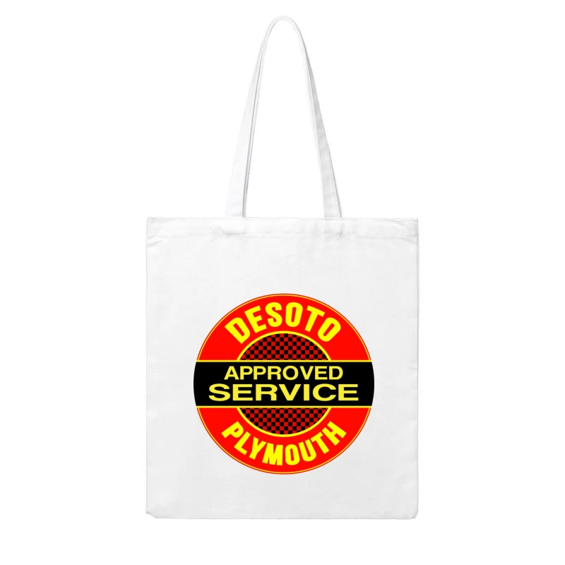 Vintage DeSoto-Plymouth Approved Service Station Logo Cotton Tote Bag