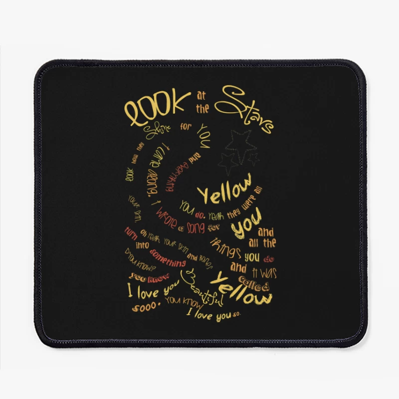 Coldplay Yellow Lyrics Mouse Pad