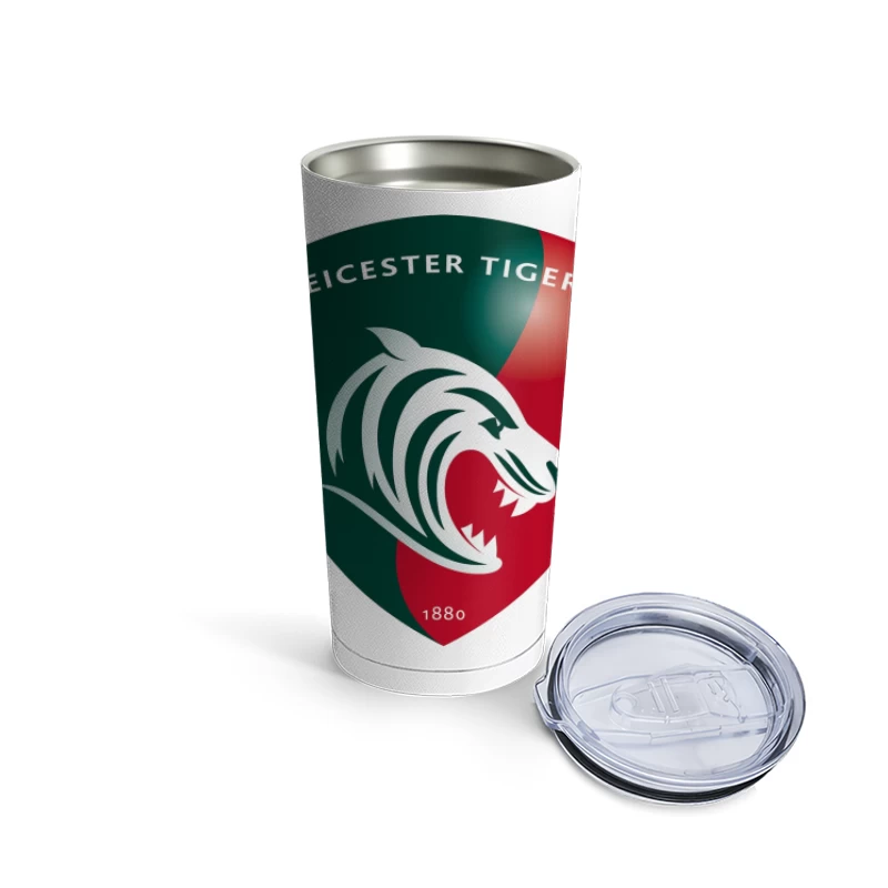 Leicester Tigers Rugby Club Official Logo Shield with Tiger Emblem Travel Mug