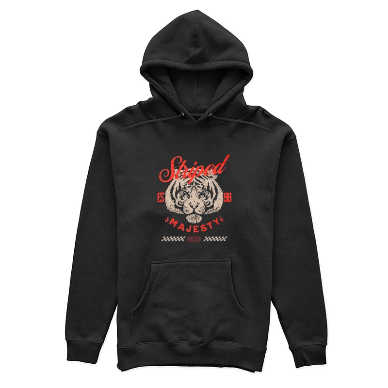 Tigre brodé avec inscription 'Striped Majesty' Femme Sweat à capuche