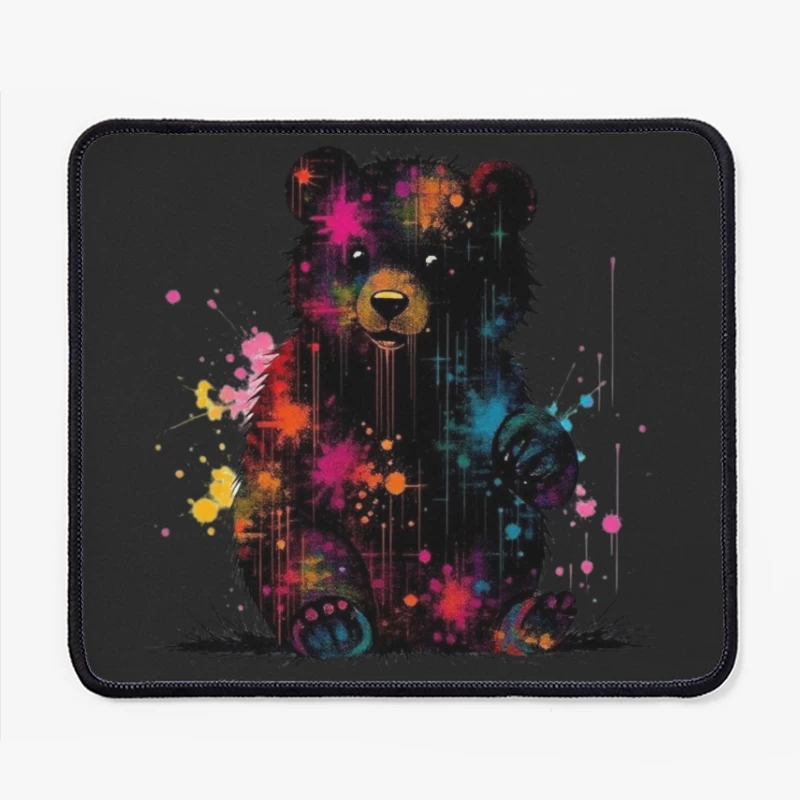 Cosmic Watercolor Teddy Bear Art Mouse Pad