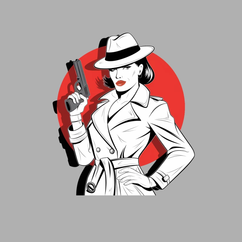Stylish Femme Fatale in Film Noir Setting Male Tank Top