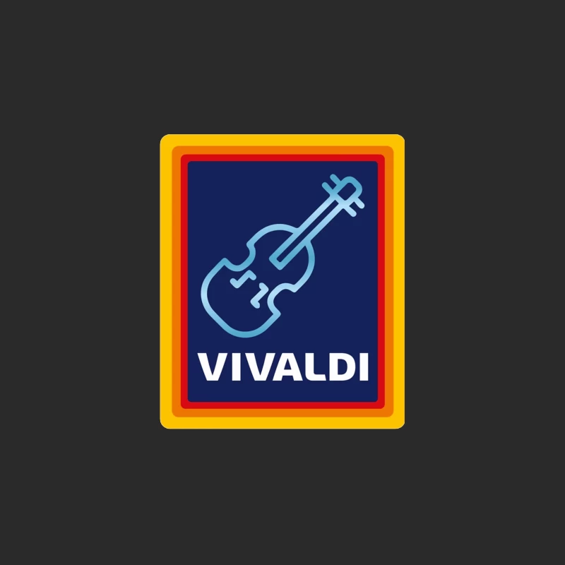 Vivaldi Classical Music Logo with Violin Icon Baseball Cap