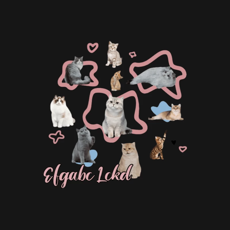 Niedliche Katzen Illustration Herren Langarm T-Shirt