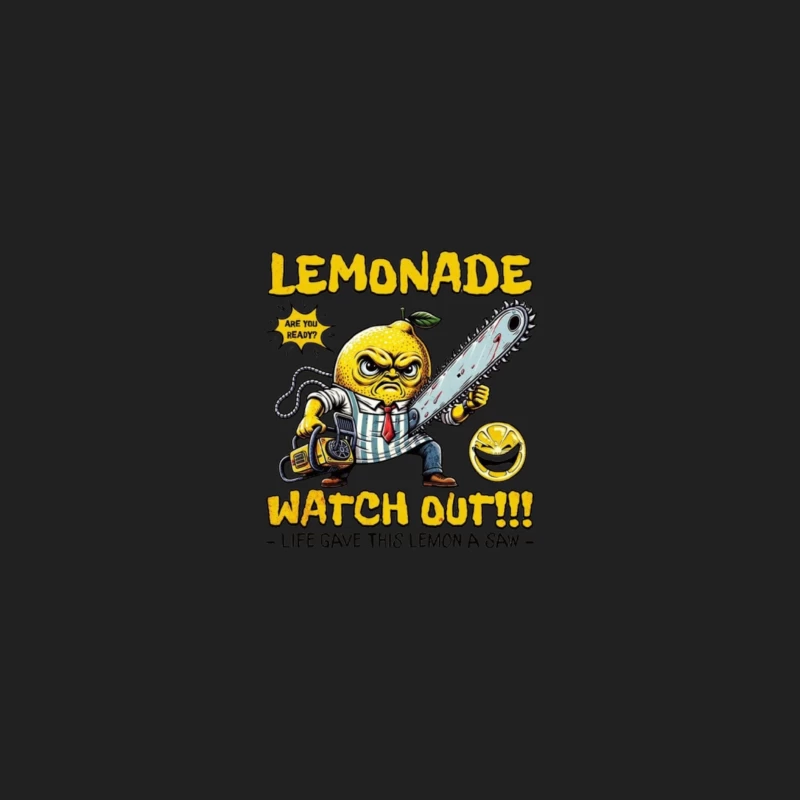 Angry Cartoon Lemon with Chainsaw: "Life Gave This Lemon a Saw" Bucket Hat