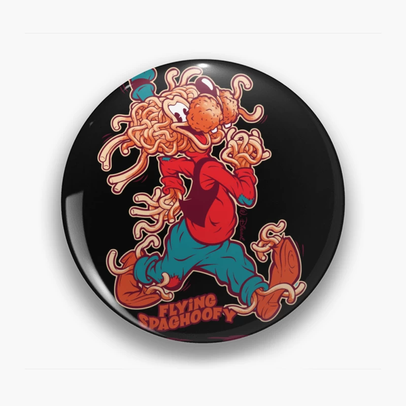 Whimsical Cartoon Character Made of Spaghetti Pin