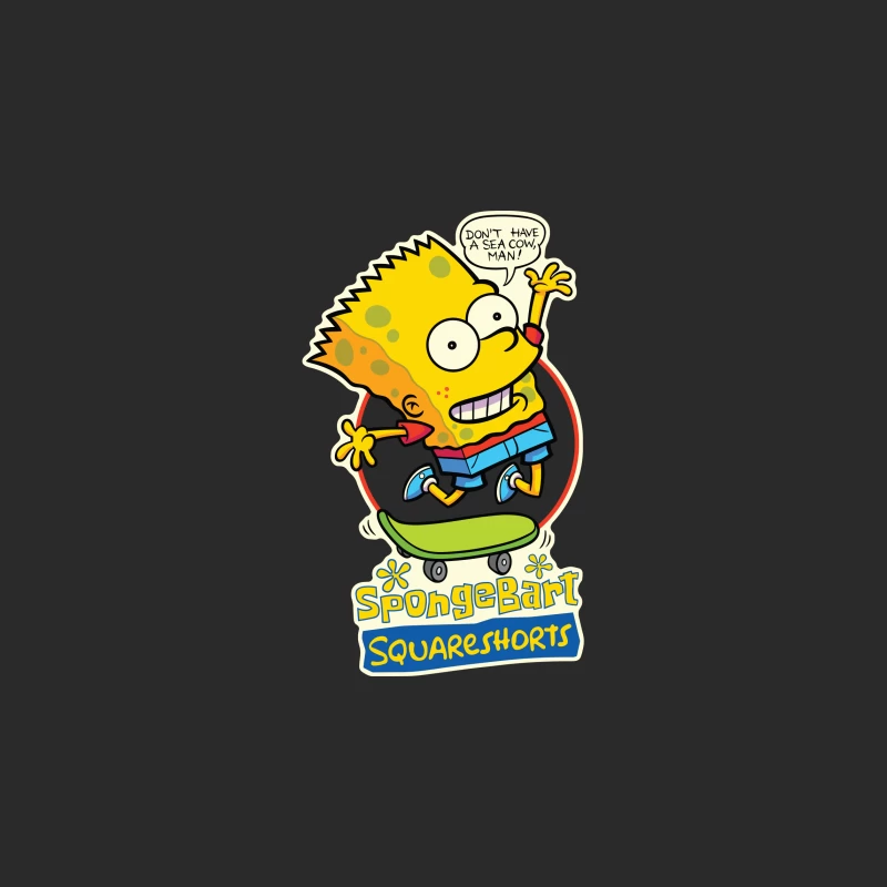 SpongeBart Squareshorts Skateboarding Character Baseball Cap