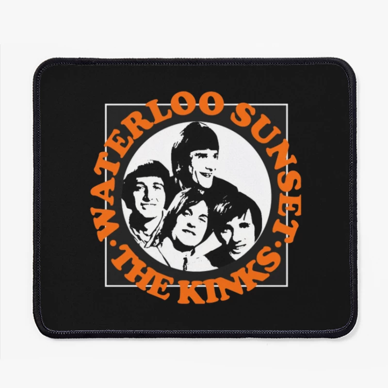 Vintage The Kinks Band Album Cover with Orange Text Mouse Pad