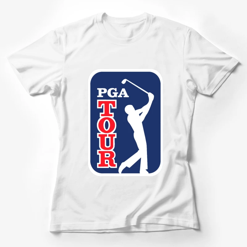 Official PGA Tour Professional Golf Logo with Silhouetted Golfer Female T-Shirt